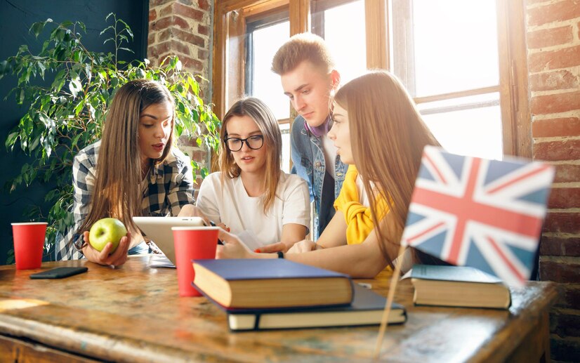 group-students-sitting-desk-looking-tablet-doing-homework_280538-3075